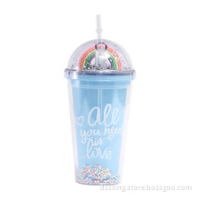 Rainbow Bubble reusable plastic cup